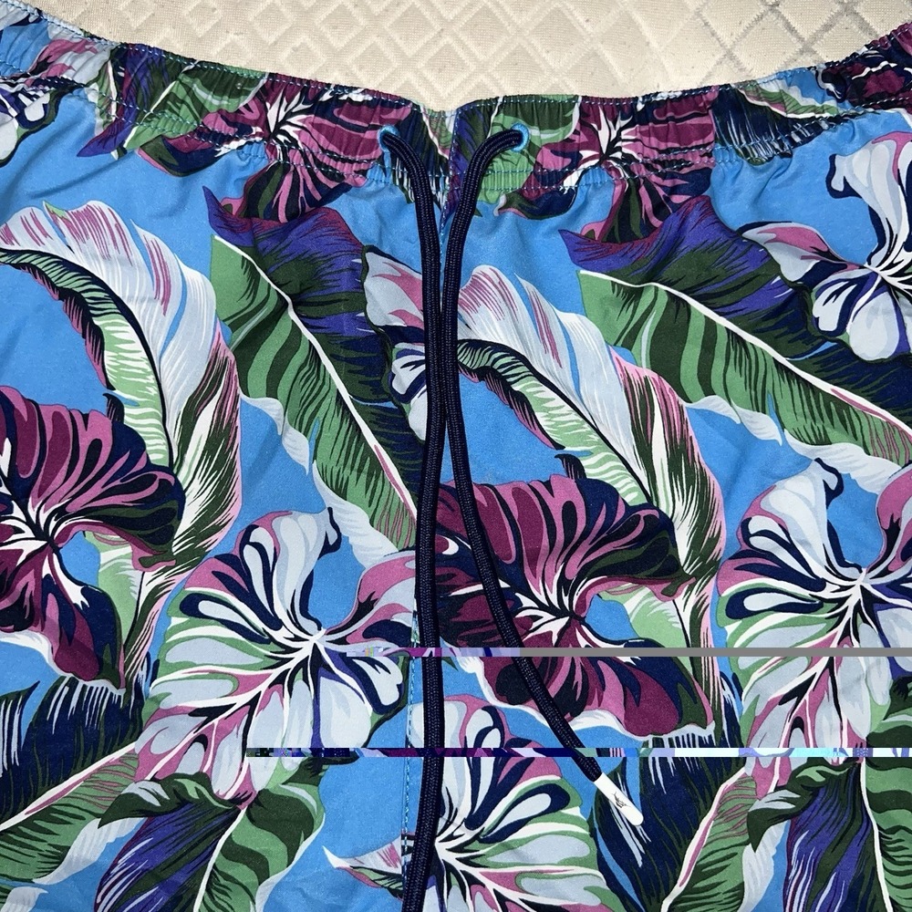 Tommy Bahama Men Bahama Naples Lets Be Fronds Swim Trunks Beach Hut Blue XL NWOT - Picture 6 of 12